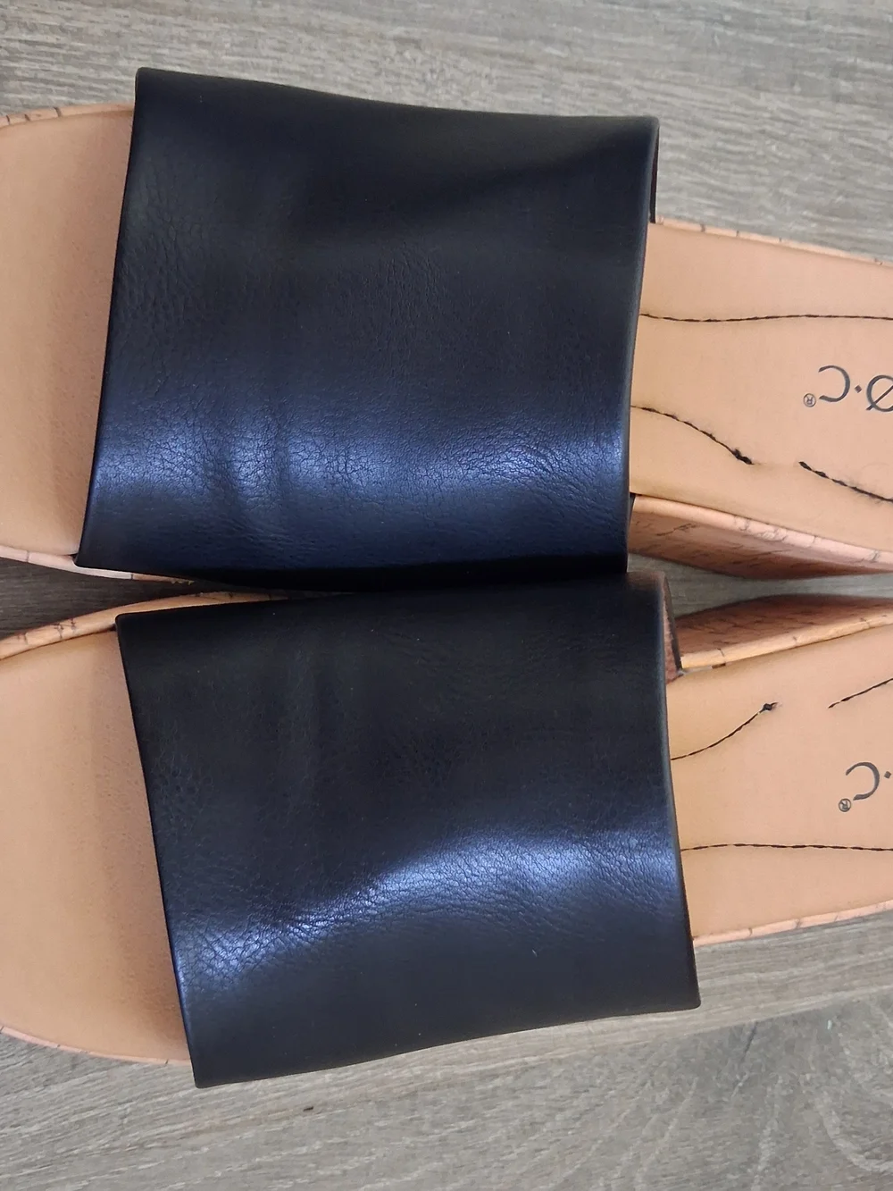 b.o.c. Black Slide Wedge Sandals